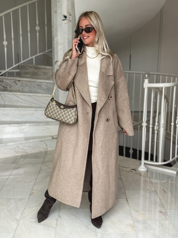 Manteau long Anne - Taupe