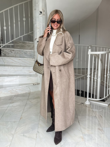 Manteau long Anne - Taupe