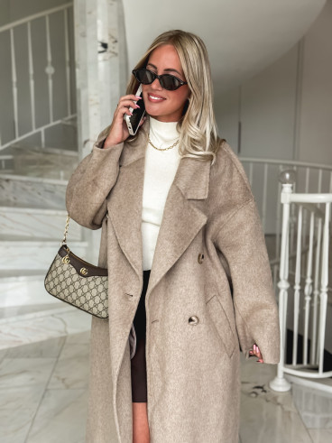 Manteau long Anne - Taupe