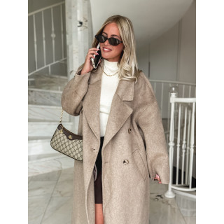 Manteau long Anne - Taupe