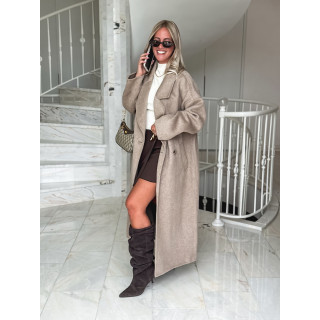 Manteau long Anne - Taupe