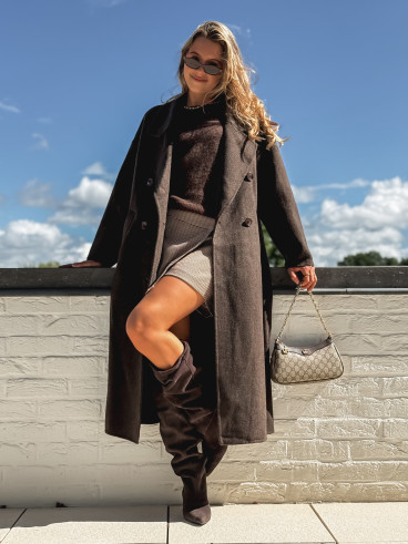 Manteau long Anne - Chocolat