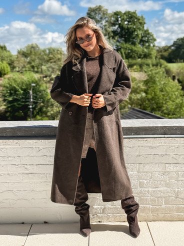 Manteau long Anne - Chocolat