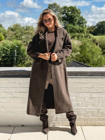 Manteau long Anne - Chocolat