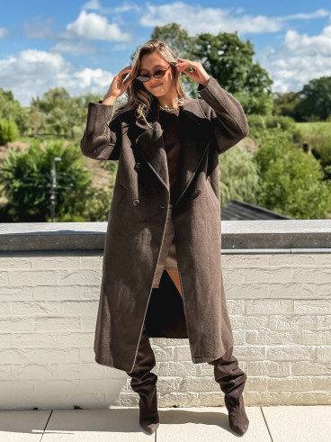 Manteau long Anne - Chocolat
