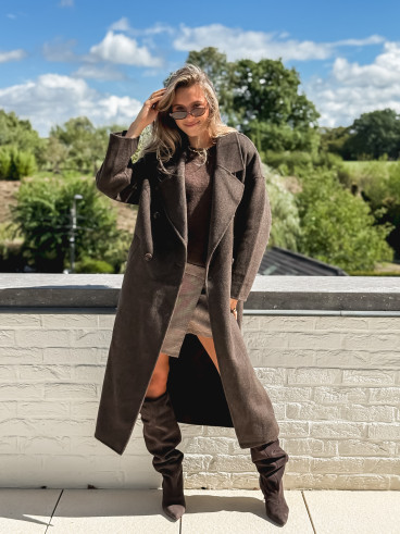 Manteau long Anne - Chocolat