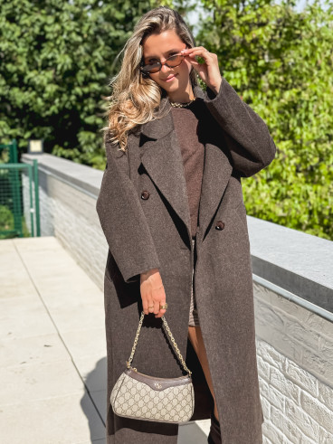 Manteau long Anne - Chocolat