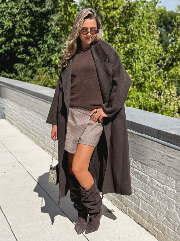 Manteau long Anne - Chocolat