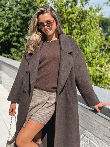 Manteau long Anne - Chocolat