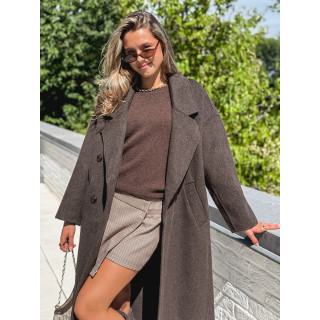Manteau long Anne - Chocolat