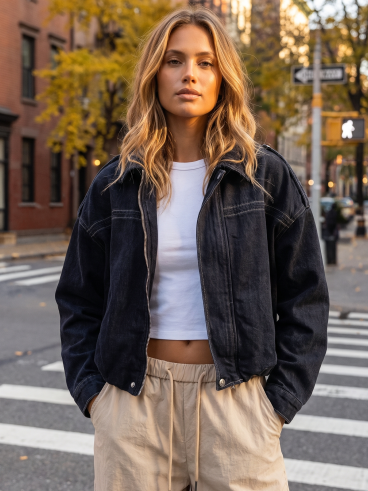 Veste en jeans Claudia - Bleu foncé