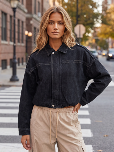 Veste en jeans Claudia - Bleu foncé