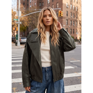 Veste en simili Fideline - Kaki