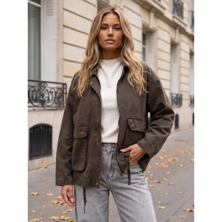Veste en jeans Loua - Chocolat