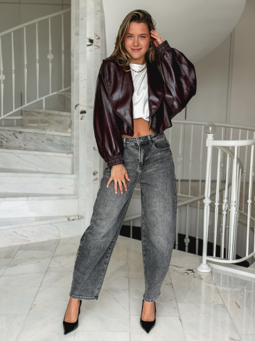 Veste en simili Viviane - Bordeaux
