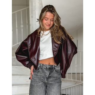 Veste en simili Viviane - Bordeaux