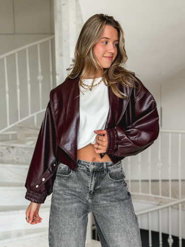 Veste en simili Viviane - Bordeaux
