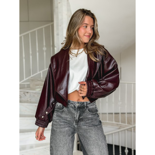 Veste en simili Viviane - Bordeaux