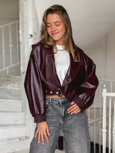 Veste en simili Viviane - Bordeaux