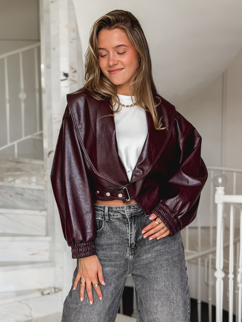 Veste en simili Viviane - Bordeaux