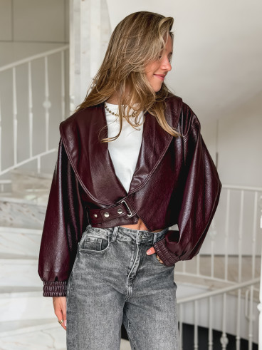 Veste en simili Viviane - Bordeaux