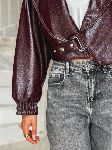 Veste en simili Viviane - Bordeaux