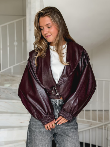 Veste en simili Viviane - Bordeaux