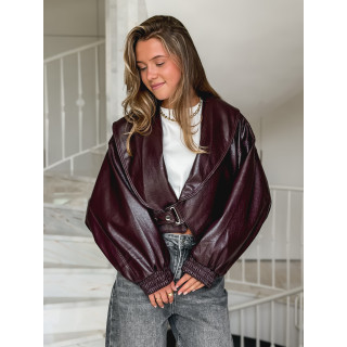 Veste en simili Viviane - Bordeaux