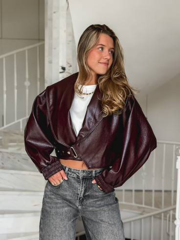Veste en simili Viviane - Bordeaux