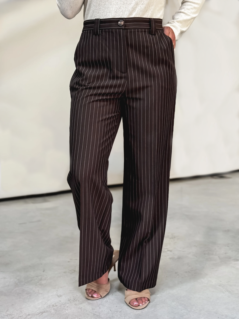 Pantalon ligné Lindos - Chocolat