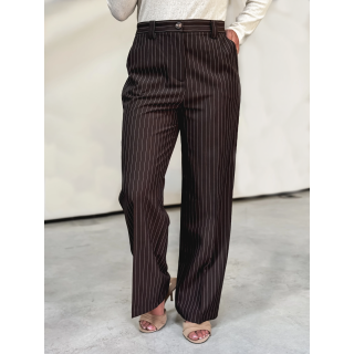 Pantalon ligné Lindos - Chocolat