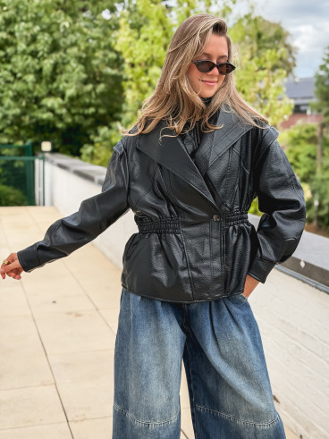 Veste en simili cuir Oséa - Noir