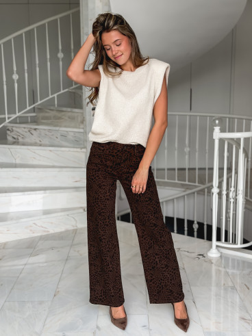 Jeans à motif Ondine - Chocolat