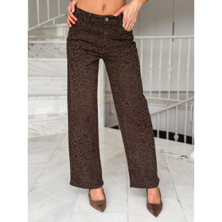 Jeans léopard Izyelle - Chocolat