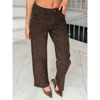 Jeans léopard Izyelle - Chocolat