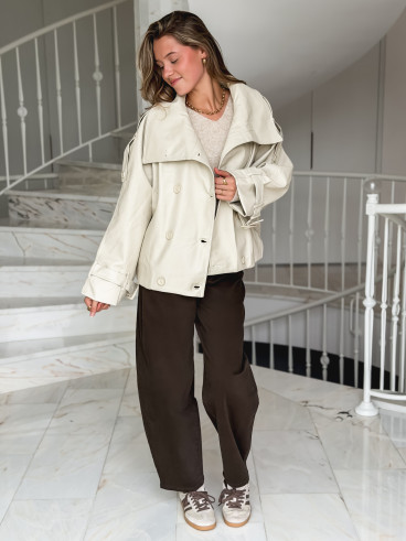 Veste en simili Valéane - Beige