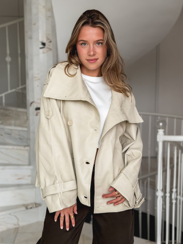 Veste en simili Valéane - Beige