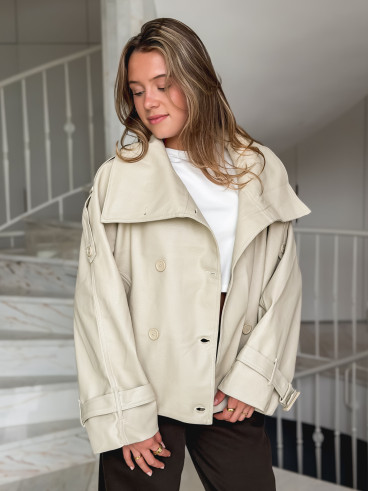 Veste en simili Valéane - Beige
