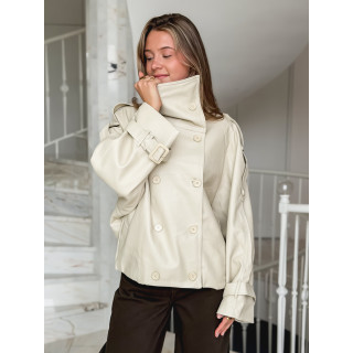 Veste en simili Valéane - Beige