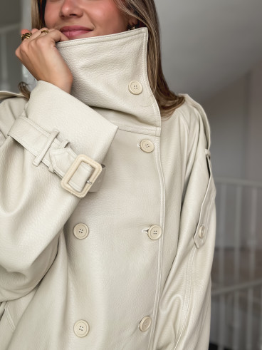Veste en simili Valéane - Beige