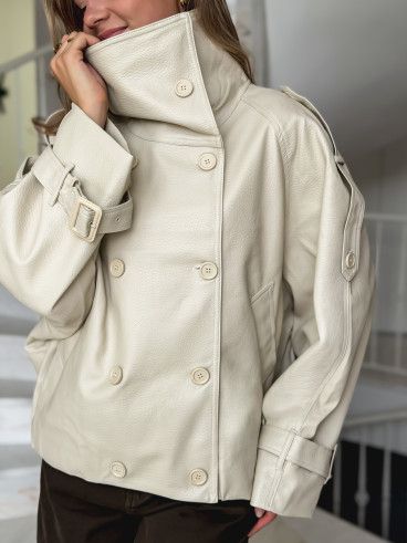 Veste en simili Valéane - Beige