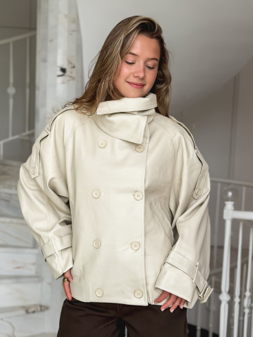 Veste en simili Valéane - Beige