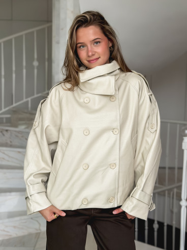 Veste en simili Valéane - Beige