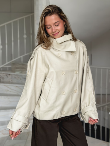 Veste en simili Valéane - Beige