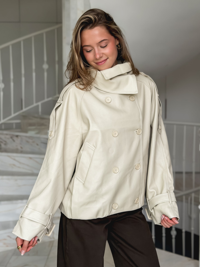 Veste en simili Valéane - Beige Veste en simili Valéane - Beige
