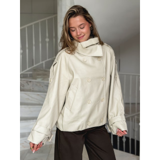Veste en simili Valéane - Beige