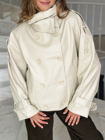 Veste en simili Valéane - Beige