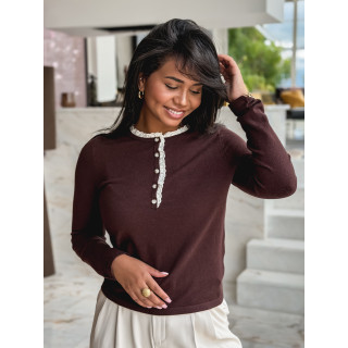 Pull fin Judite - Chocolat
