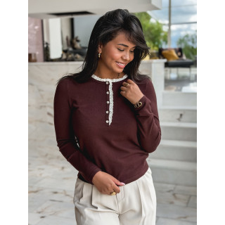 Pull fin Judite - Chocolat