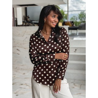 Chemise à pois Kaélane - Chocolat